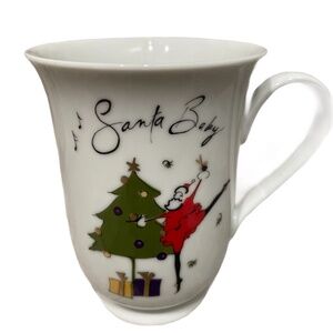 ❤️ POTTERY BARN SANTA BABY VINTAGE HOLIDAY COFFEE MUG RARE NEW